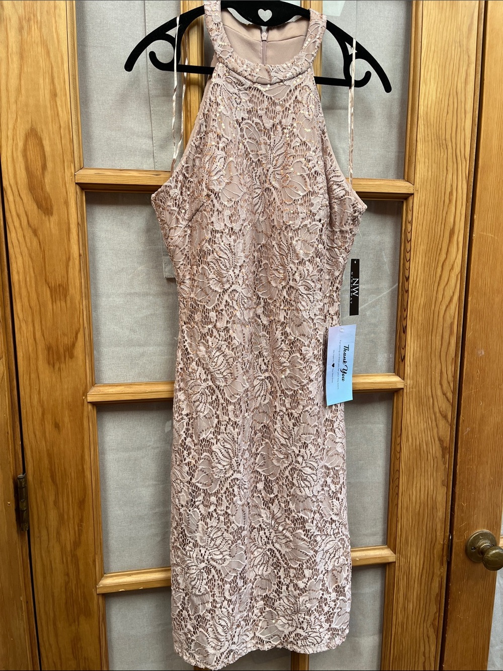 NIGHTWAY Rose Gold Sequin Party Dress, sz 10